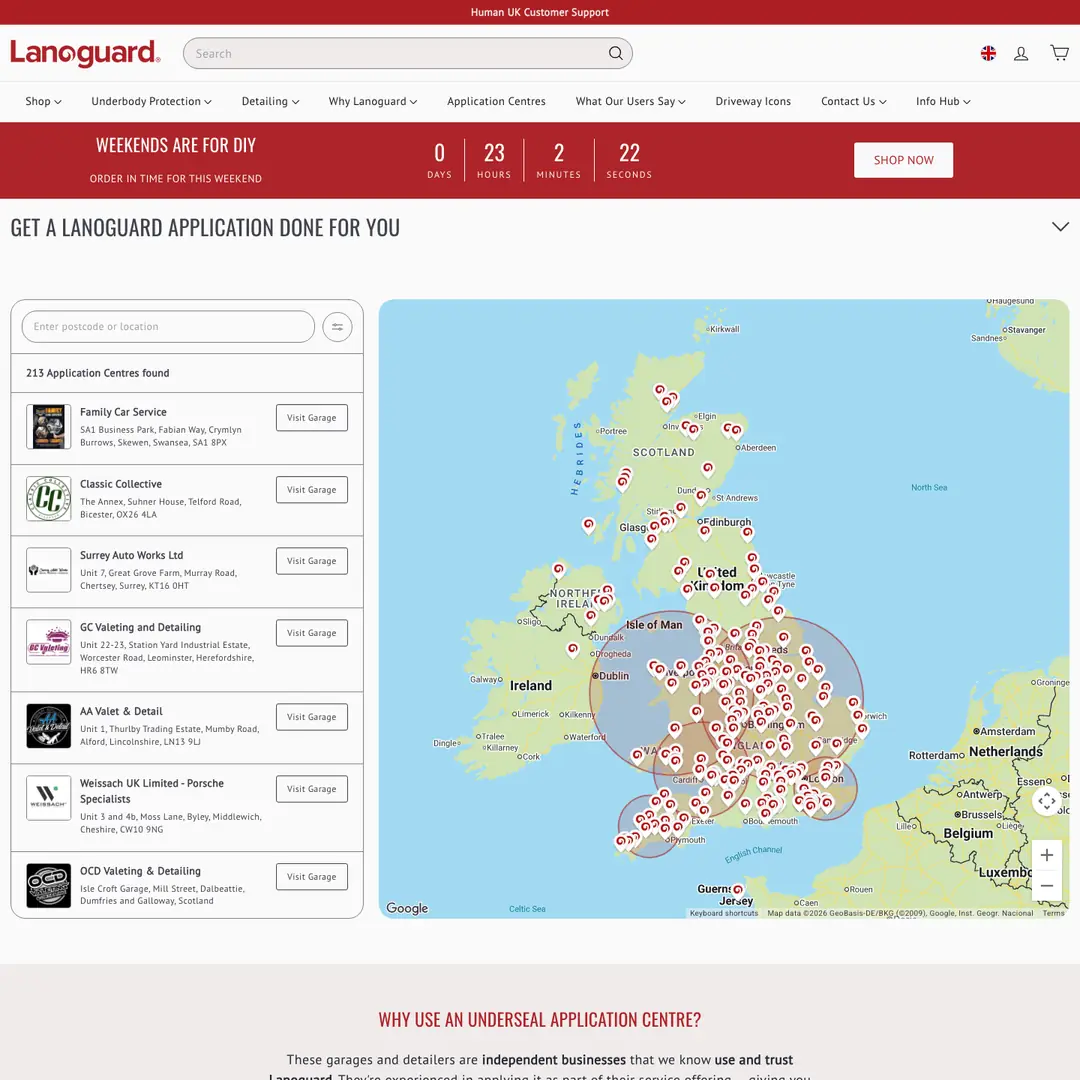 Lanoguard Application Centres map ~ oContis Studio