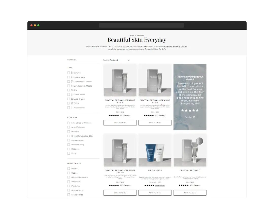 Medik8 homepage ~ oContis Studio