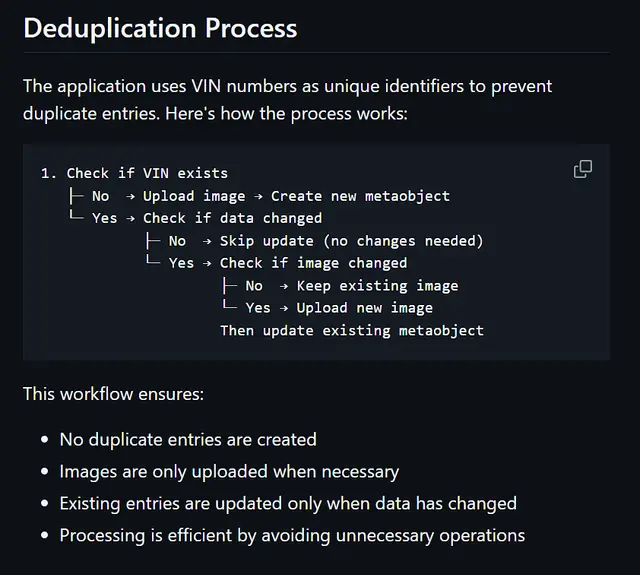 Deduplication workflow ~ RTR Vehicles by oContis Studio