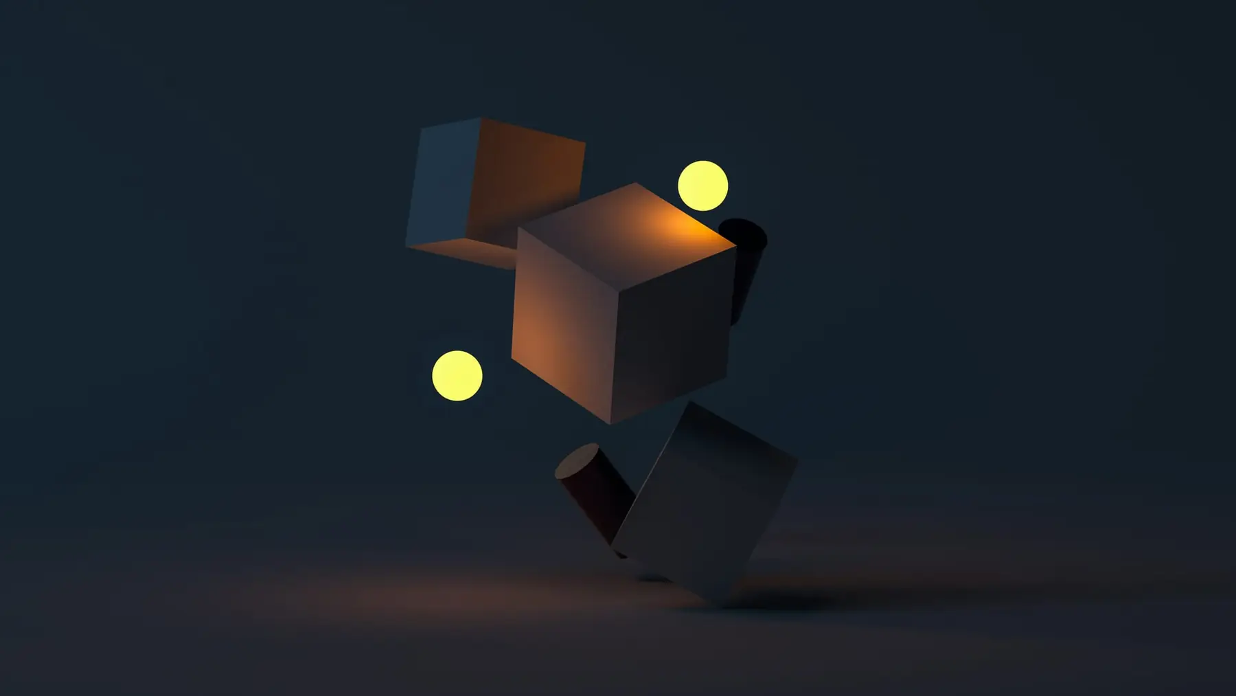 Abstract geometric cubes representing modular Shopify checkout components that combine UI extensions and Functions