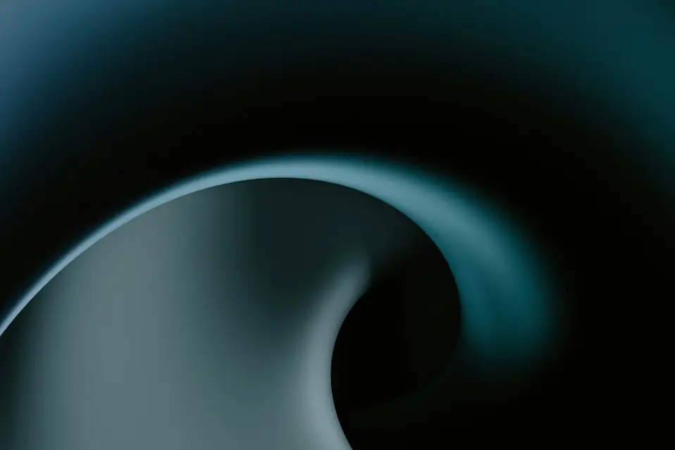 Abstract swirl of dark and light motion, suggesting overlapping Shopify market currencies, duties, and catalog paths during Black Friday