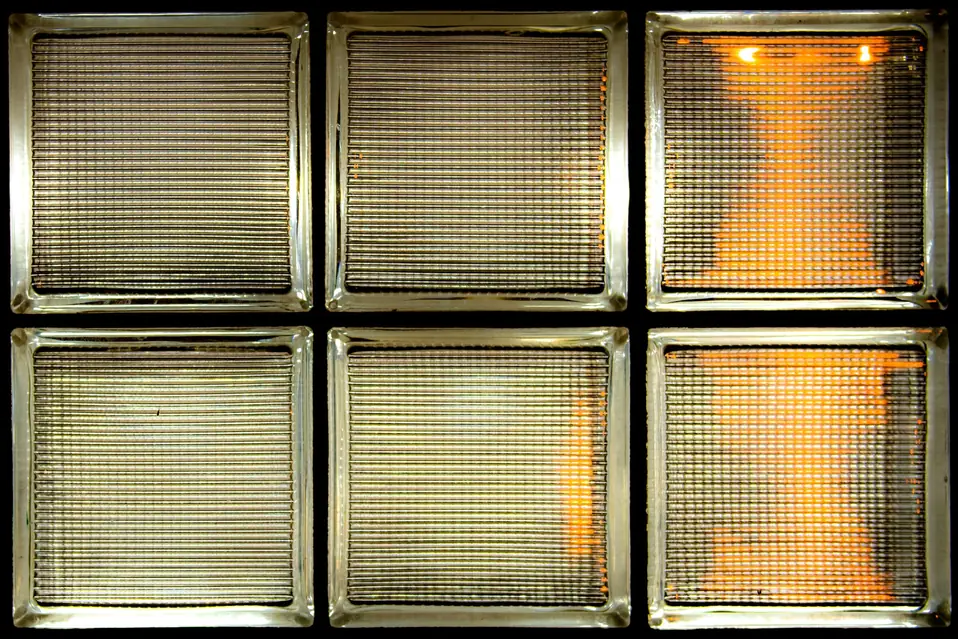 Abstract glass blocks representing the alignment of stack, product page, and advertising systems